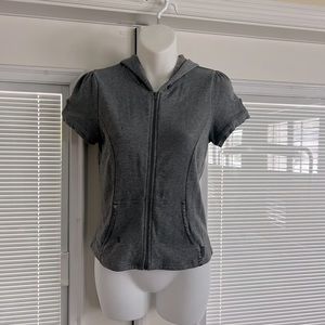 XOXO grey short sleeve zip hoodie size medium